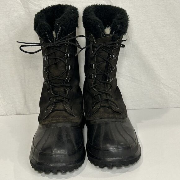 Sorel Kaufman Crusader Winter Boots men Size 7 Blk leather waterproof Duck Boots - Picture 3 of 8